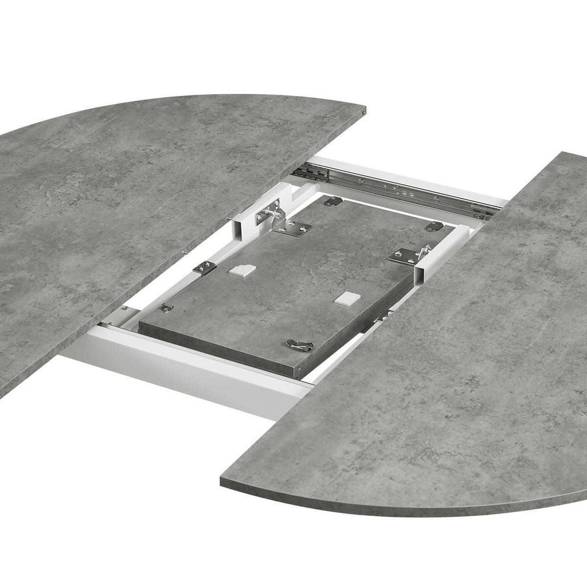 ESSTISCH LIV 120-150/120/76 cm Rund Beton - Weiß/Grau, Holzwerkstoff (120/120/76cm) - B&D Home