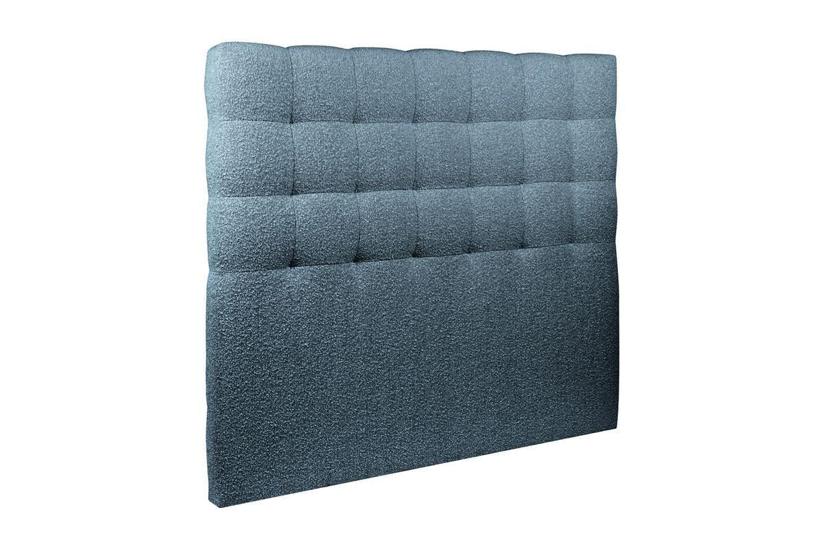 KOPFTEIL gepolstert - Gesteppt – blauer Bouclé-Stoff - 135 cm - Blau/Beige, Karton/Holz (135/120/10cm) - Sommeil de Plomb