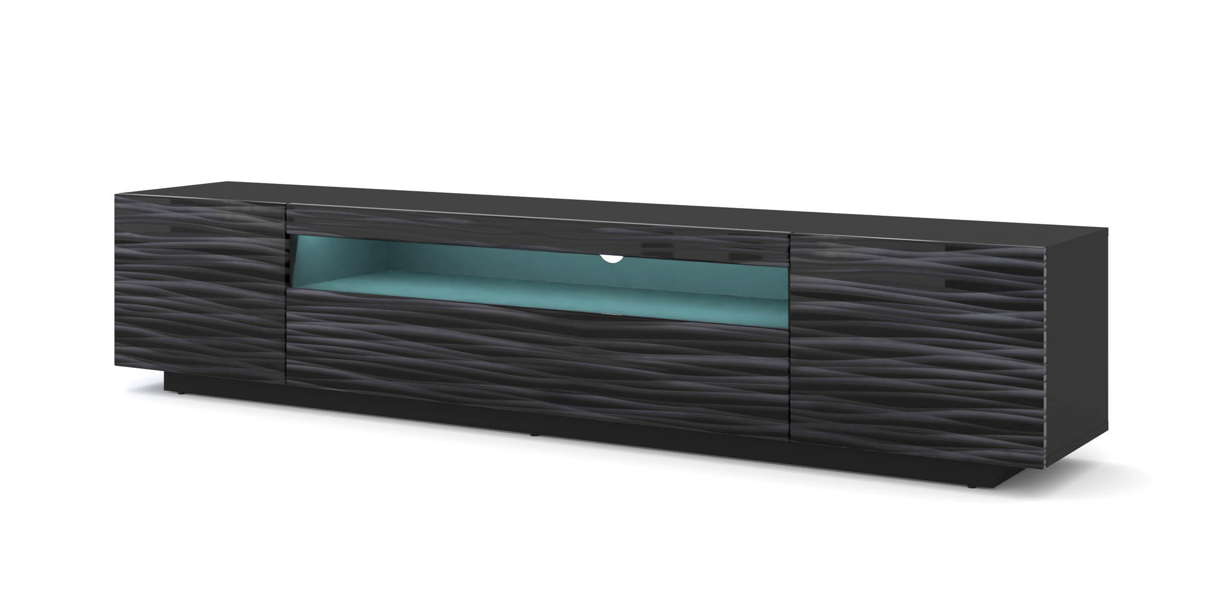 Raumhirsch Furniture TV Schwarz, Anthrazit 200x42x37 cm