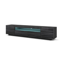 TV LOWBOARD Schwarz 200/42/37 - Anthrazit/Schwarz, Holzwerkstoff (200/42/37cm) - RAUMHIRSCH FURNITURE