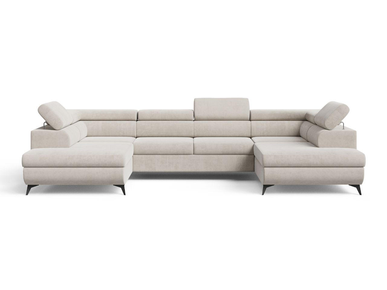 ECKSOFA U Argon Beige - Beige/Schwarz, Holz/Textil (322/190cm) - Graingold