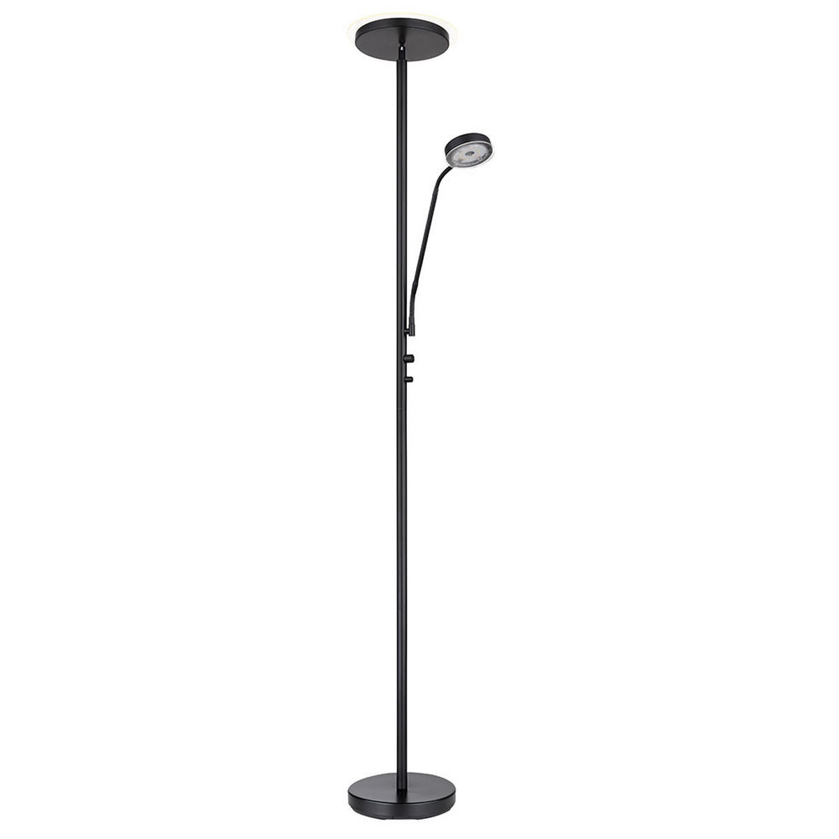 LED STEHLEUCHTE Flexo Schwarz - Schwarz, Glas (26/26/180cm) - Globo Lighting