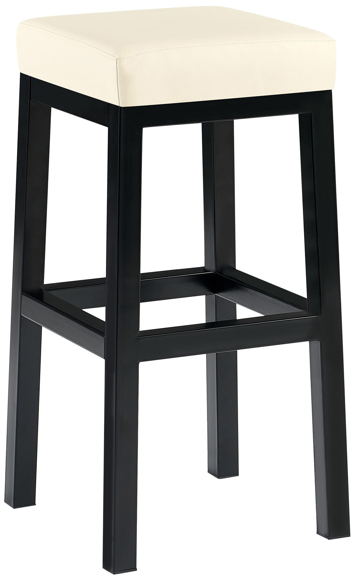 BARHOCKER Lederlook Creme - Creme/Schwarz, Textil/Metall (37/78/37cm) - CLP