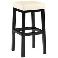 BARHOCKER Lederlook Creme - Creme/Schwarz, Textil/Metall (37/78/37cm) - CLP