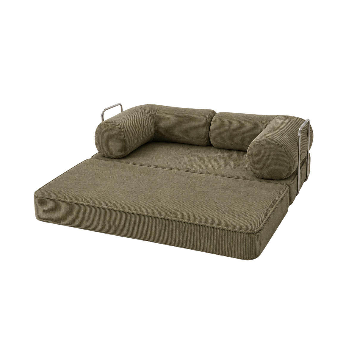 ELEGANTES und komfortables zeitgenössisches Sofa Khaki - Waldgrün, Textil (200/70/100cm) - SURB