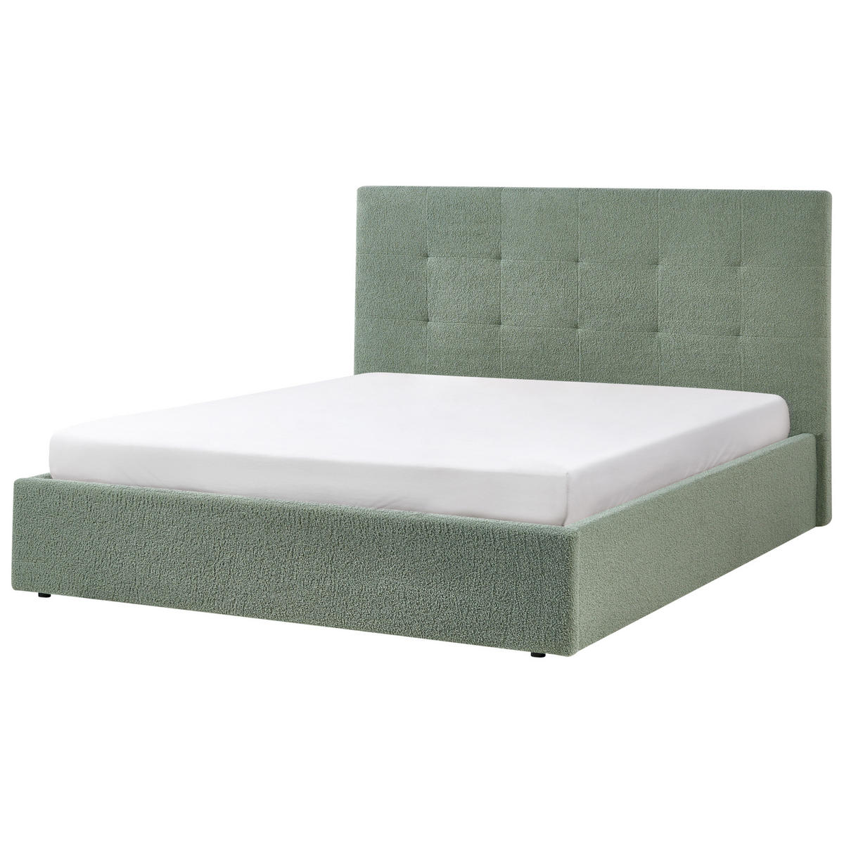 POSTELJA s prostorom za shranjevanje 160/200 bouclé zelena Lorient - zelena, tekstil (160/200cm) - Beliani