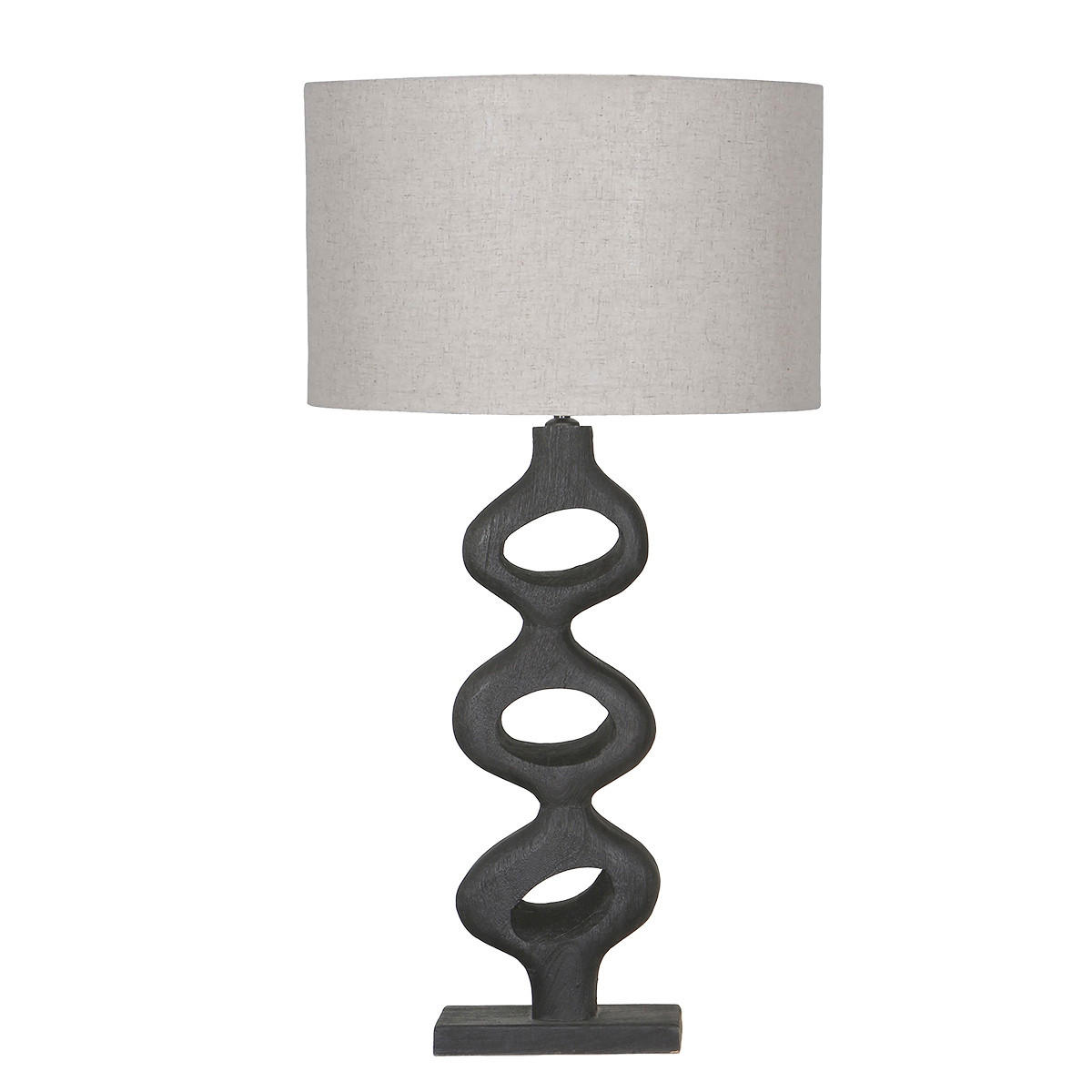 TISCHLAMPE aus Mangoholz 80cm, schwarz - Schwarz, Holz (40/40/80cm) - Giga Meubel