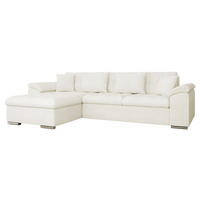 ECKSOFA Diana, Seite: Links - Ecru, Holz/Textil (280/160cm) - MIRJAN24
