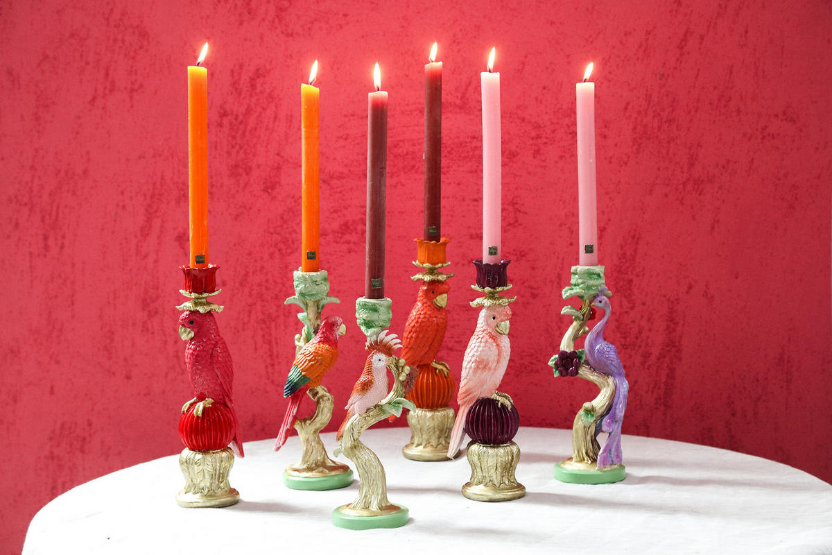 KERZENHALTER Keyaan Orange 9/8.5/28cm - Orange, Kunststoff (8.5/28/9cm) - PTMD Collection