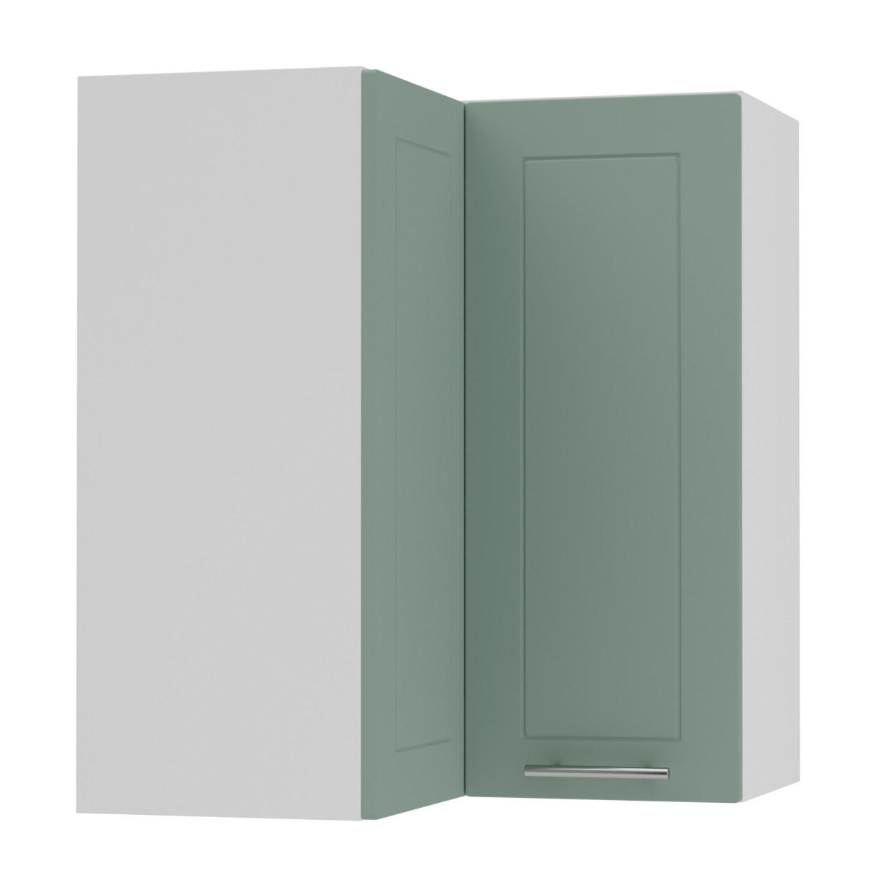 ECKHÄNGESCHRANK Kvantum W12/60 Mint Matt / Weiß Matt 60 / 60 / 72cm - Weiß/Mintgrün, Holz/Holzwerkstoff (60/72/60cm) - Feldmann-Wohnen