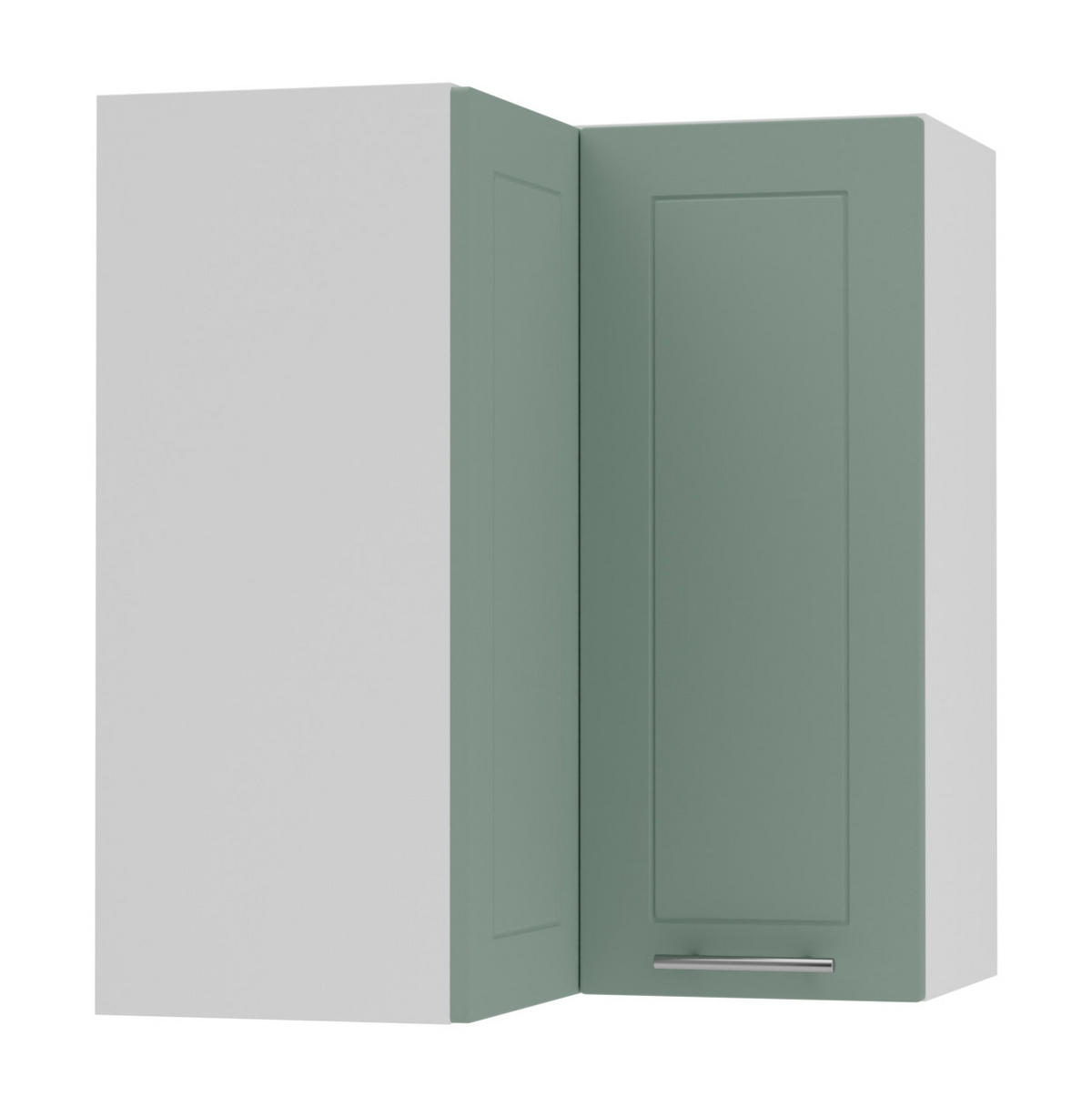 ECKHÄNGESCHRANK Kvantum W12/60 Mint Matt / Weiß Matt 60 / 60 / 72cm - Weiß/Mintgrün, Holz/Holzwerkstoff (60/72/60cm) - Feldmann-Wohnen
