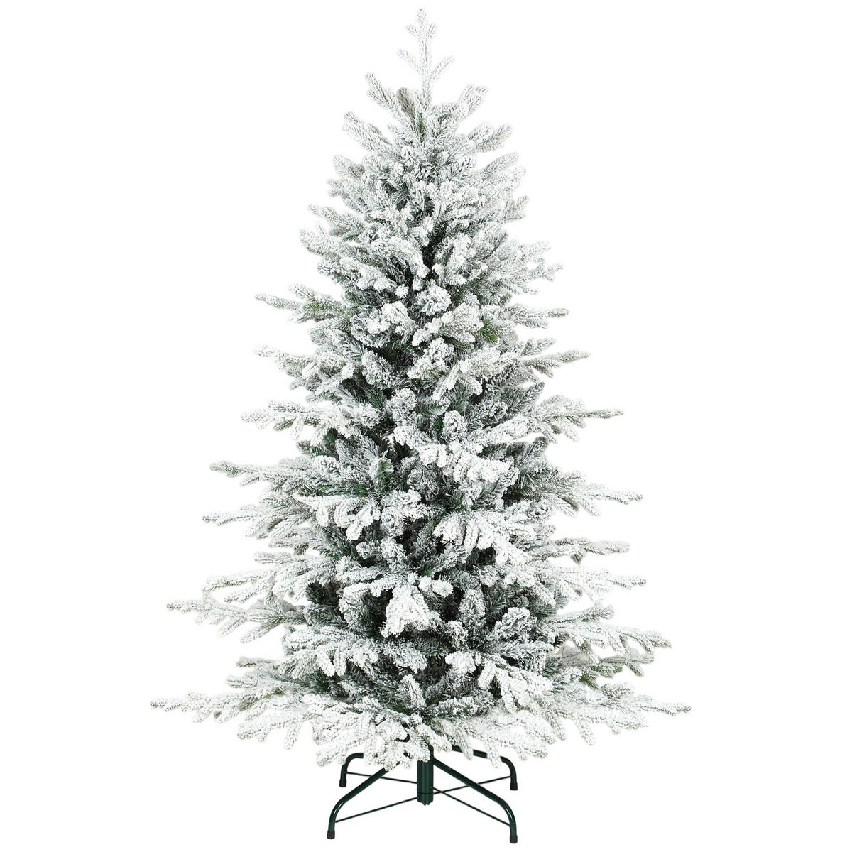 WEIHNACHTSBAUM DE-41555 Schnee, 150 cm, 1162 Zweige - Weiß/Grün, Kunststoff (150cm) - ComfortXL
