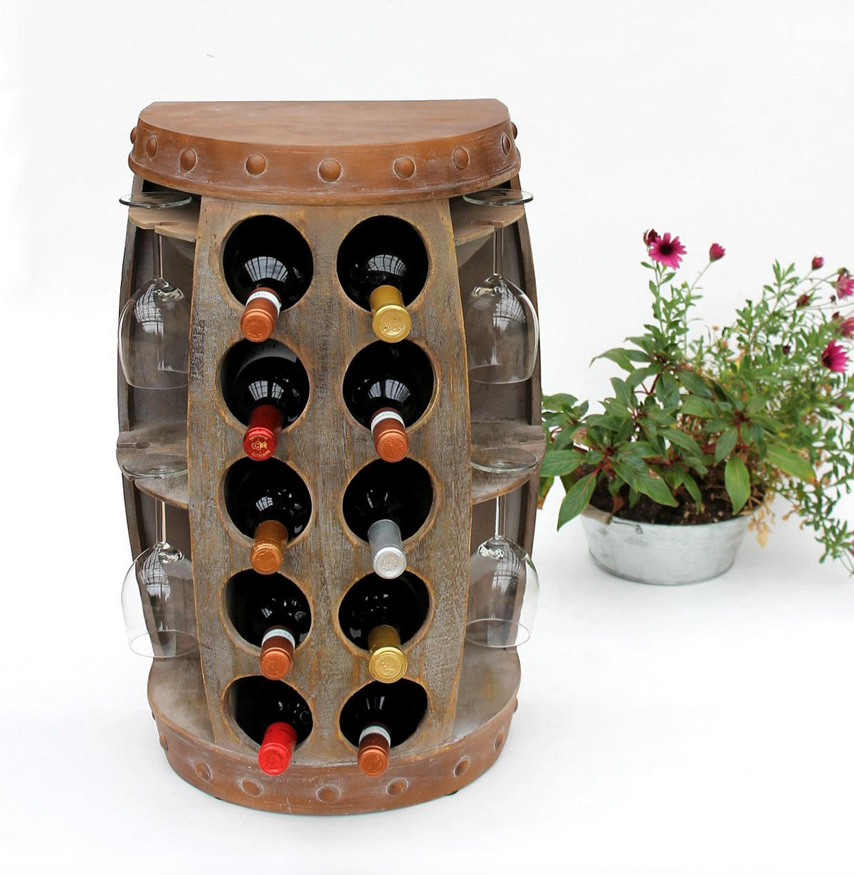 WEINREGAL aus Holz 65 cm Braun 1547 - Braun, Holz (42/65/42cm) - DanDiBo