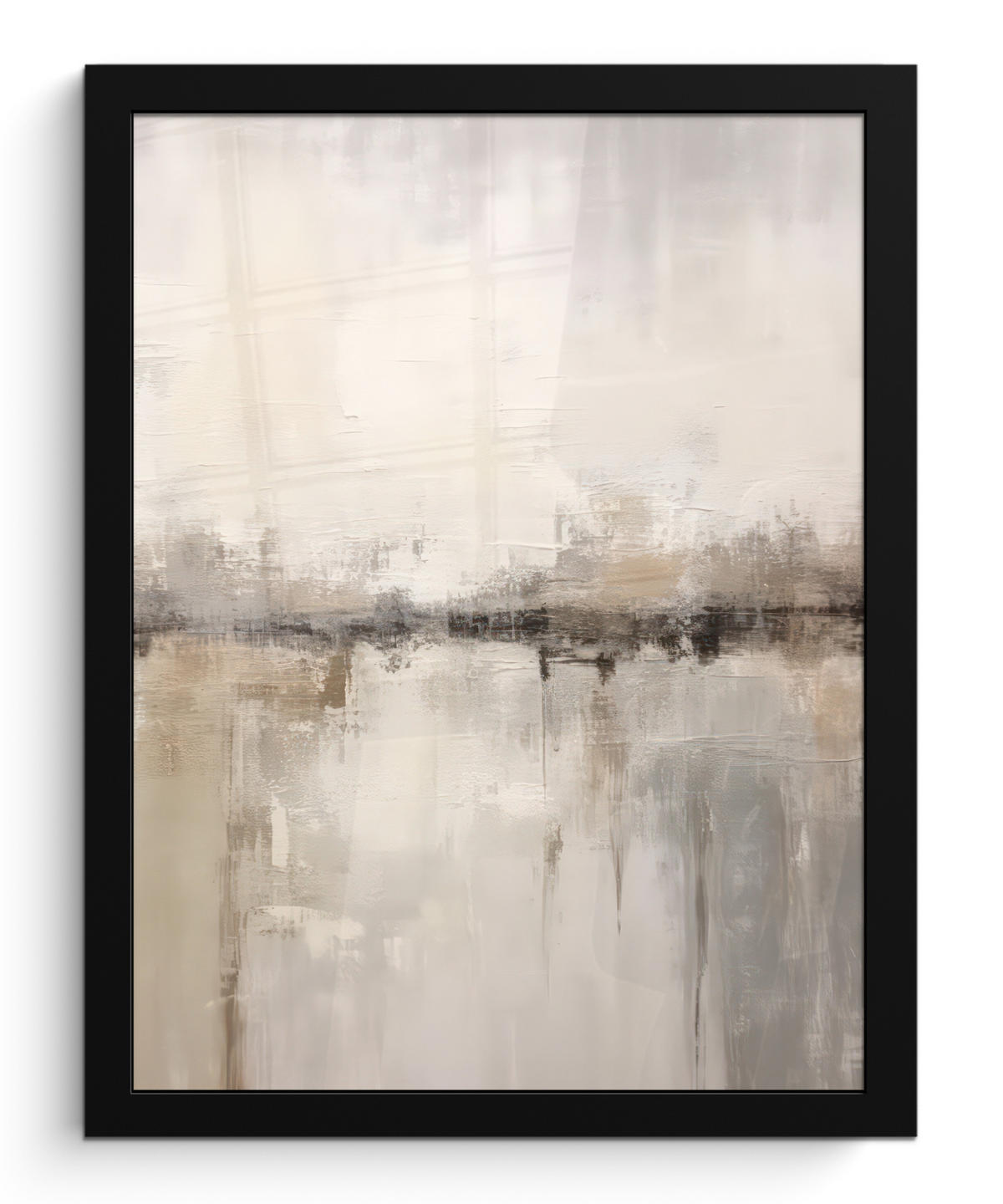 GERAHMTES BILD Moderne Kunst - Abstrakt - Beige 30x40 cm - Beige, Papier (30/40cm) - MuchoWow