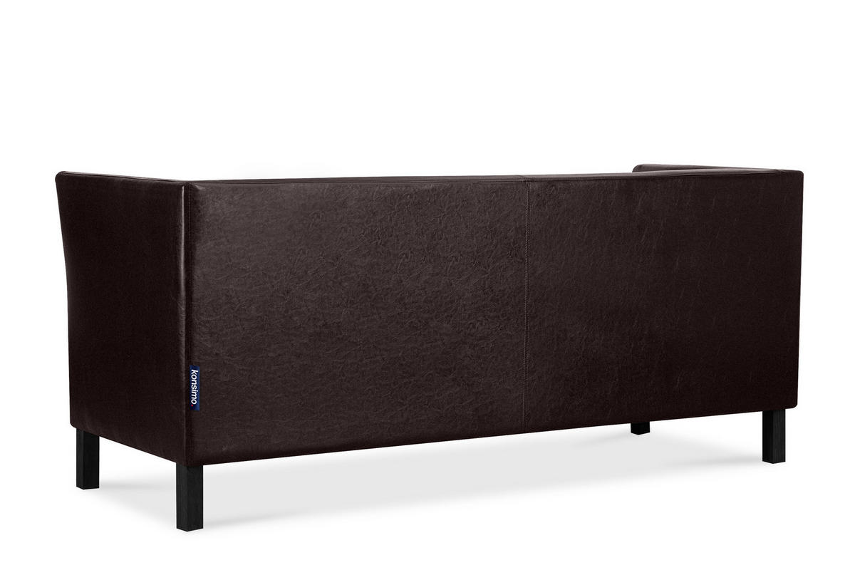 3-SITZER-SOFA ESPECTO Lederoptik, dunkelbraun - Dunkelbraun/Schwarz, Textil (67/71/171cm) - KONSIMO®