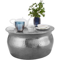 COUCHTISCH rund BEPPO Beistelltisch - Silberfarben, Metall (60/60/30.5cm) - tinkaro