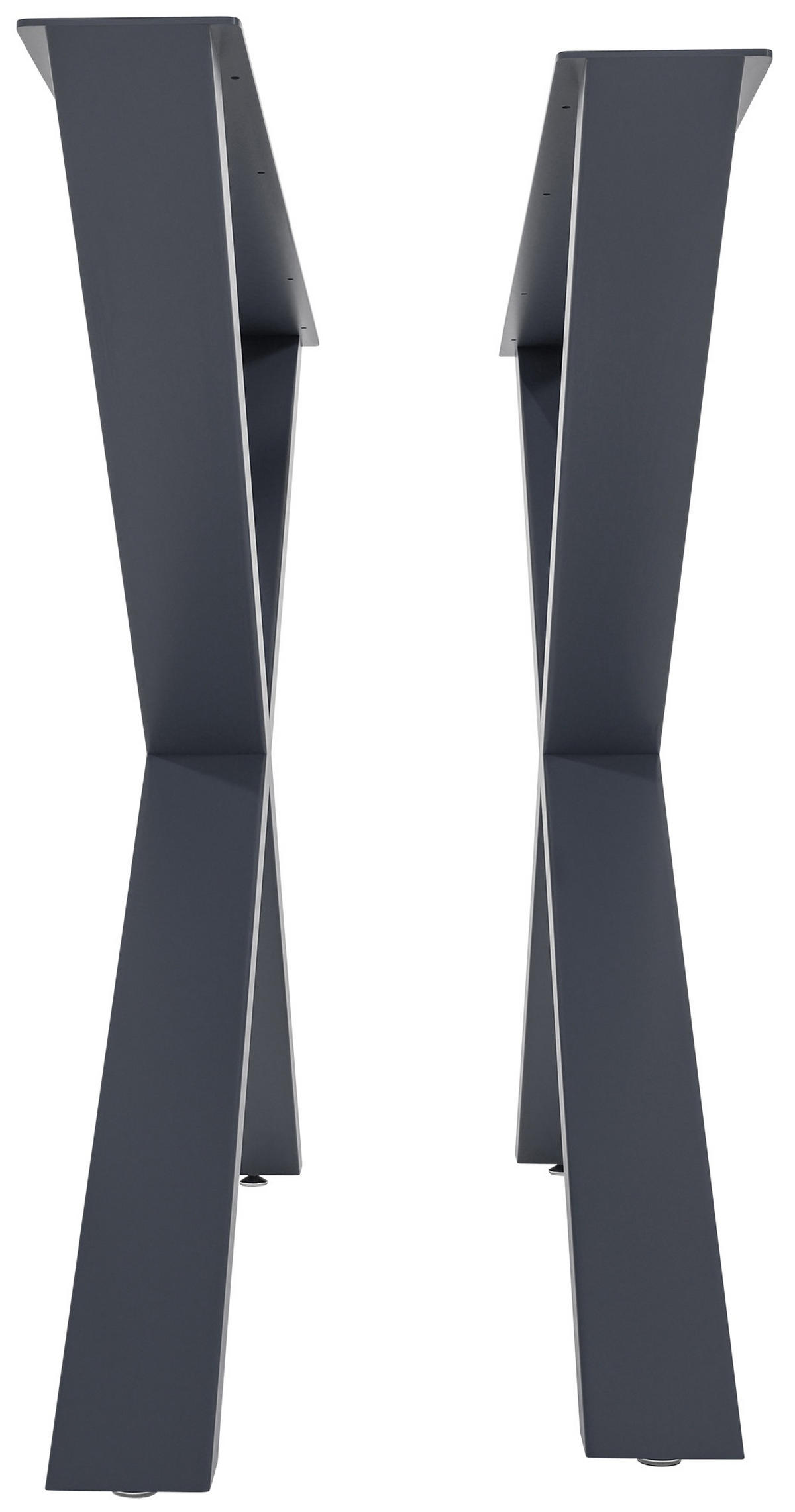 TISCHBEIN 2er Set Metall grau - Grau, Metall (8/72/70cm) - CLP
