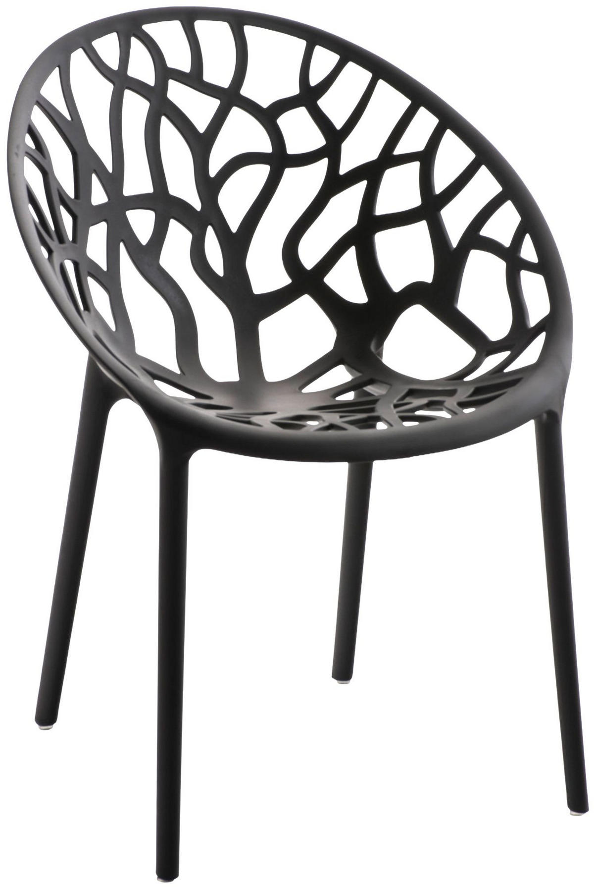 GARTENMÖBEL-SET Sofia 4 Stühle 180x180x80cm Kunststoff Schwarz Balkonset - Schwarz, Kunststoff - DELUKE