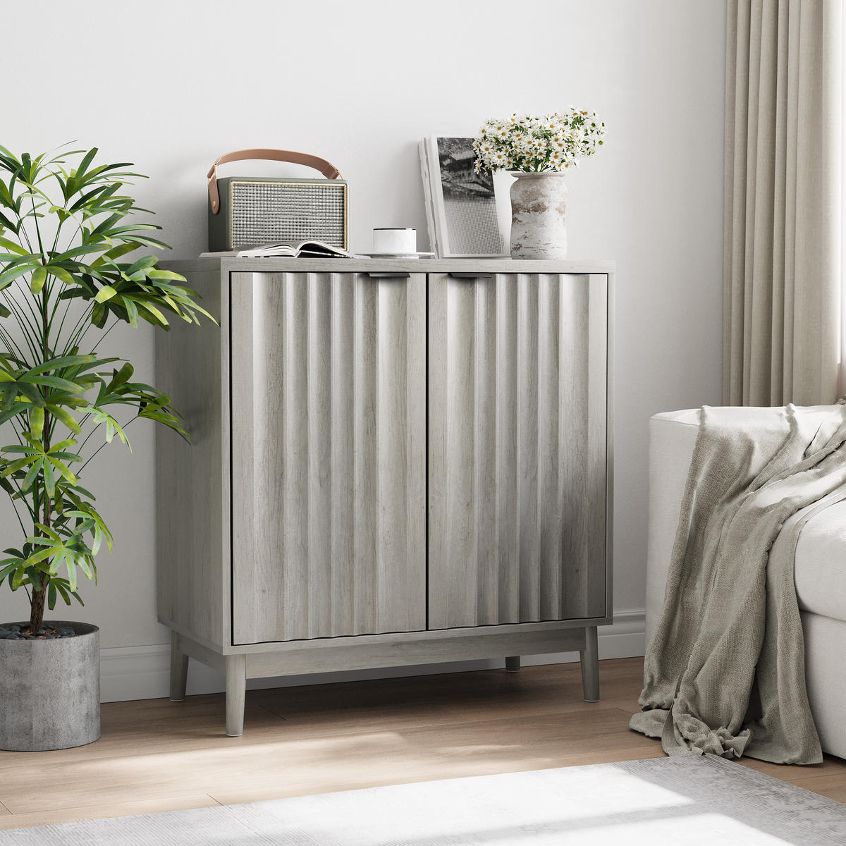 KOMMODE Grau 80/39.80/85.80 cm - Grau, Holzwerkstoff (39.8/85.8/80cm) - Urban Meuble