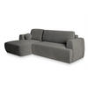 ECKSOFA SENTI K L-S Grau Plüsch-Stoff mit Schlaffunktion - Grau, Holz (246/148cm) - MASSENO