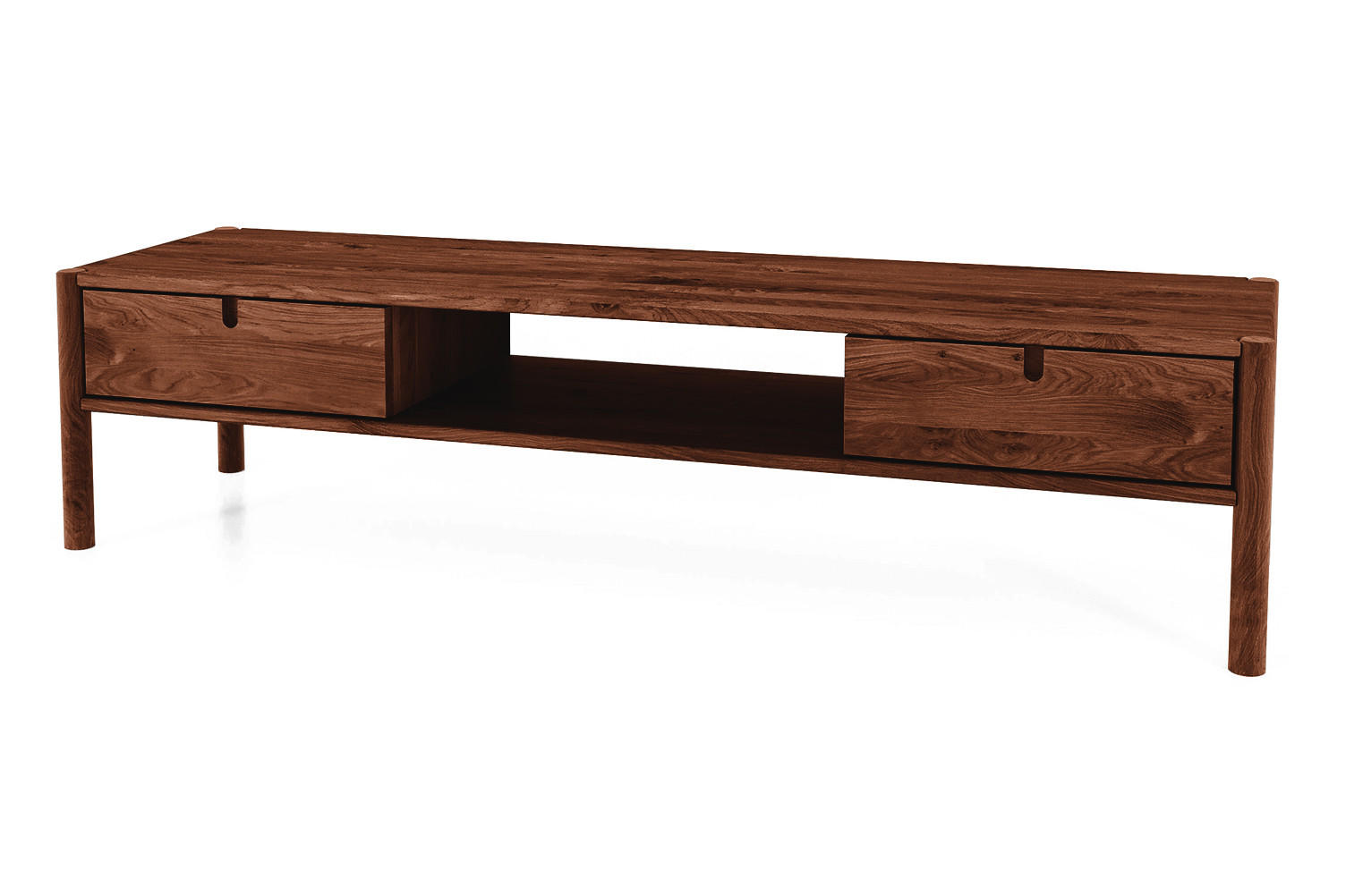 TV-SCHRANK INA Wildeiche - Dunkelbraun, Holz (160/39/46cm) - byoak