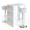 BARTISCH-SET Weiß 57 x 80 cm mit 2 Barhockern - Weiß, Holzwerkstoff (57/106/80cm) - Vicco