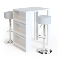 BARTISCH-SET Weiß 57 x 80 cm mit 2 Barhockern - Weiß, Holzwerkstoff (57/106/80cm) - Vicco