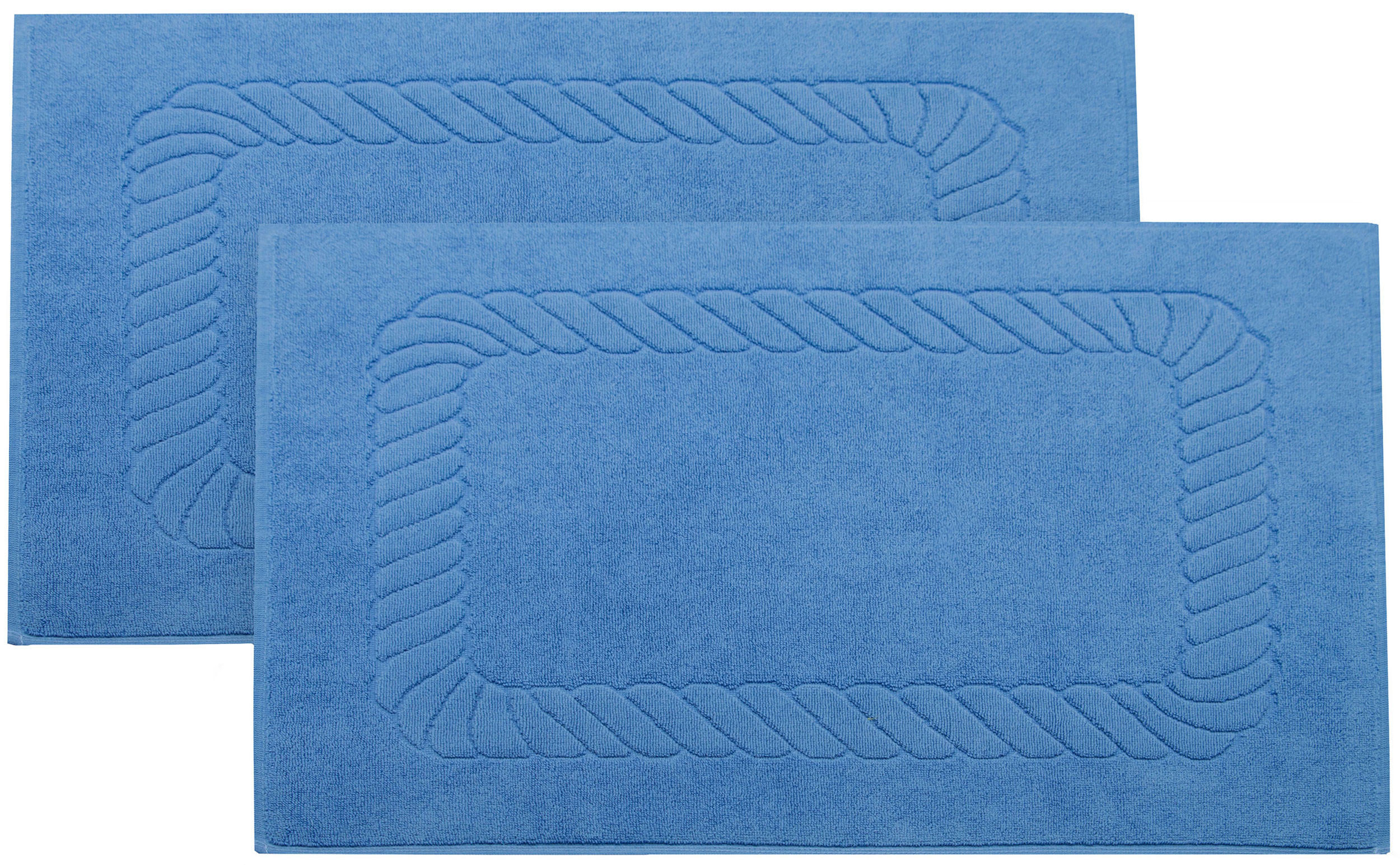 BADEMATTE, 2er-Set, 50x70 cm, 100% Baumwolle, Blau - Dunkelblau, Textil (50/70cm) - Zollner