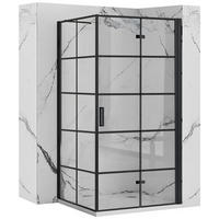 DUSCHKABINE Rea Molier Black 80x90 - Schwarz, Glas (80/90/190cm) - REA