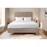 KOPFTEIL gepolstertes – taupefarbener Samtstoff - 180 cm - Taupe/Beige, Karton/Holz (180/120/10cm) - Sommeil de Plomb