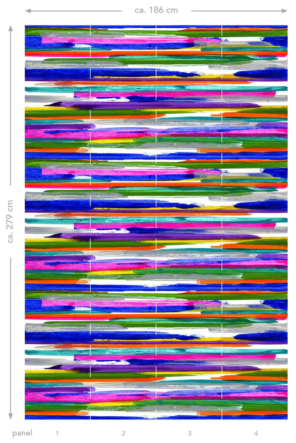 FOTOTAPETE gemalte horizontale Streifen 186 x 279 cm - Multicolor, Papier (186/279cm) - ESTAhome