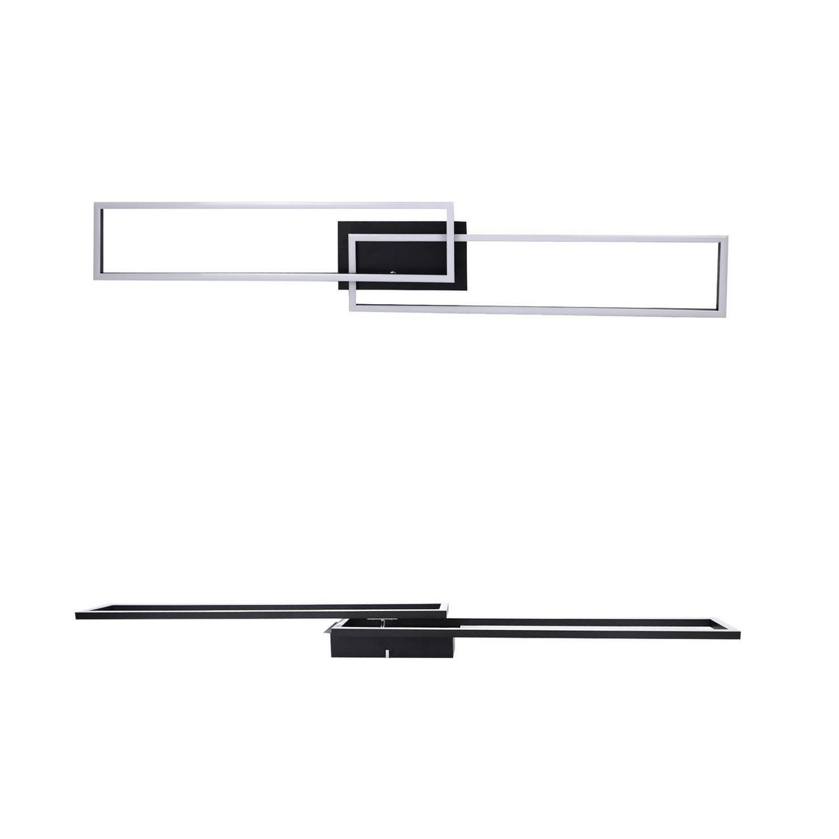 LED-DECKENLEUCHTE Marbut 102.5/18.5/7.3 cm - Schwarz, Metall (18.5/102.5/7.3cm) - Nettlife