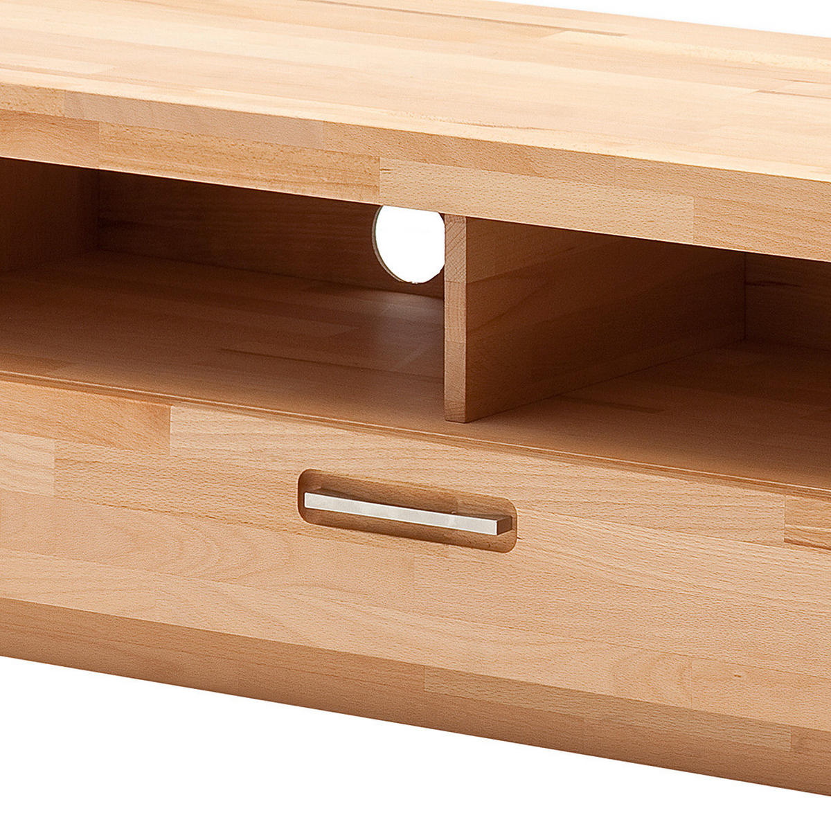TV-LOWBOARD - Kernbuche massiv - Kernbuche, Holz (125/43/46cm) - home24