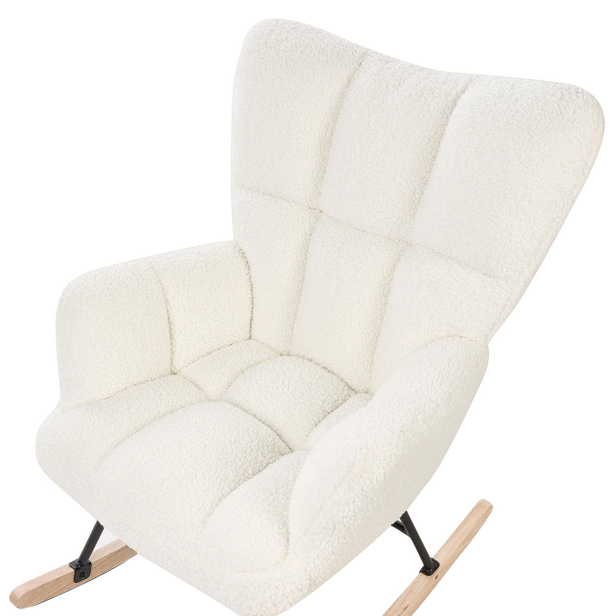 SCHAUKELSESSEL Bouclé Weiß Oulu - Weiß, Textil/Metall (71/104/83cm) - Beliani