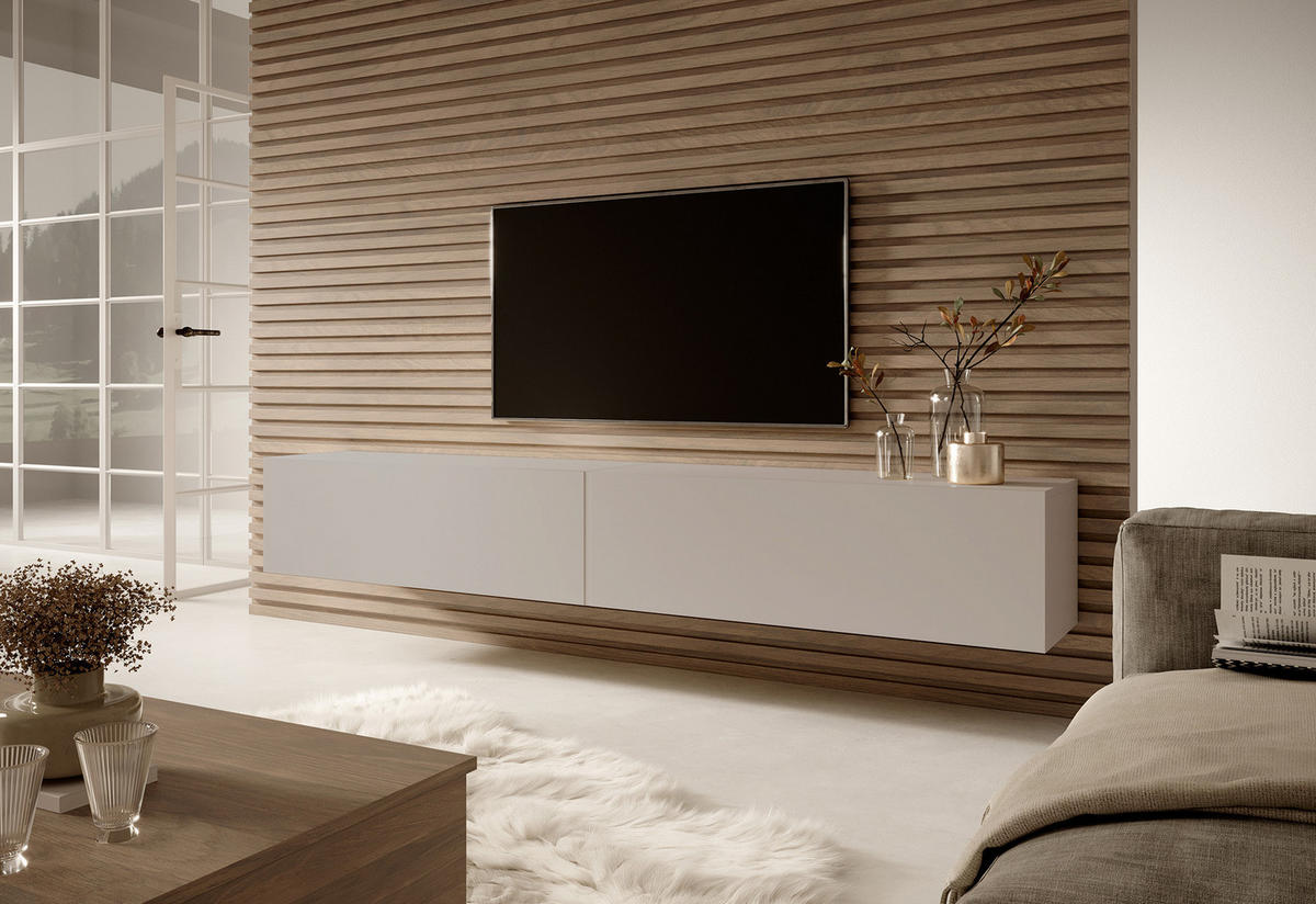 TV-HÄNGEBOARD Bisira Graubeige 200 cm - Greige, Holzwerkstoff (200/30/31.6cm) - Selsey
