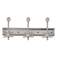 WANDGARDEROBE mit 3 Messinghaken - 38/15/17 cm - Silberfarben, Metall (15/17/17cm) - Signature
