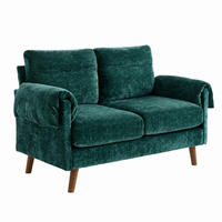ZWEISITZER-COUCH 2-Sitzer Chenille Grün - Grün, Holzwerkstoff (70/85/124cm) - Meubliv