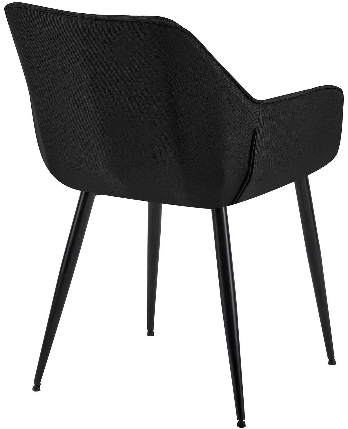 ARMLEHNENSTUHL Stoff Schwarz - Schwarz, Textil/Metall (52/82/63cm) - CLP