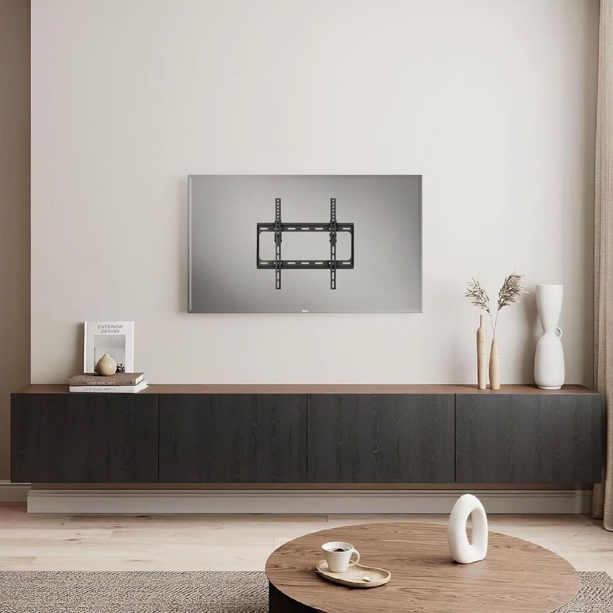 TV-WANDHALTERUNG, bis 100 kg, schwarz - Schwarz, Metall (40/2.5/45cm) - tectake