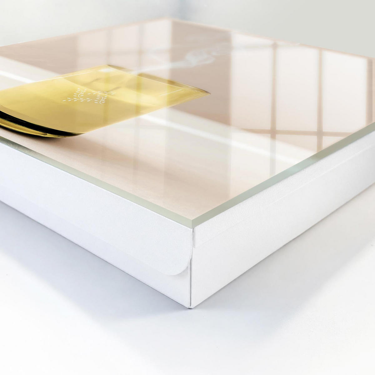 SCHLÜSSELBOX Weiß 30x30 cm – Türöffnung nach rechts - Glasfrieden - Gelb, Metall (30/30/5cm) - TULUP