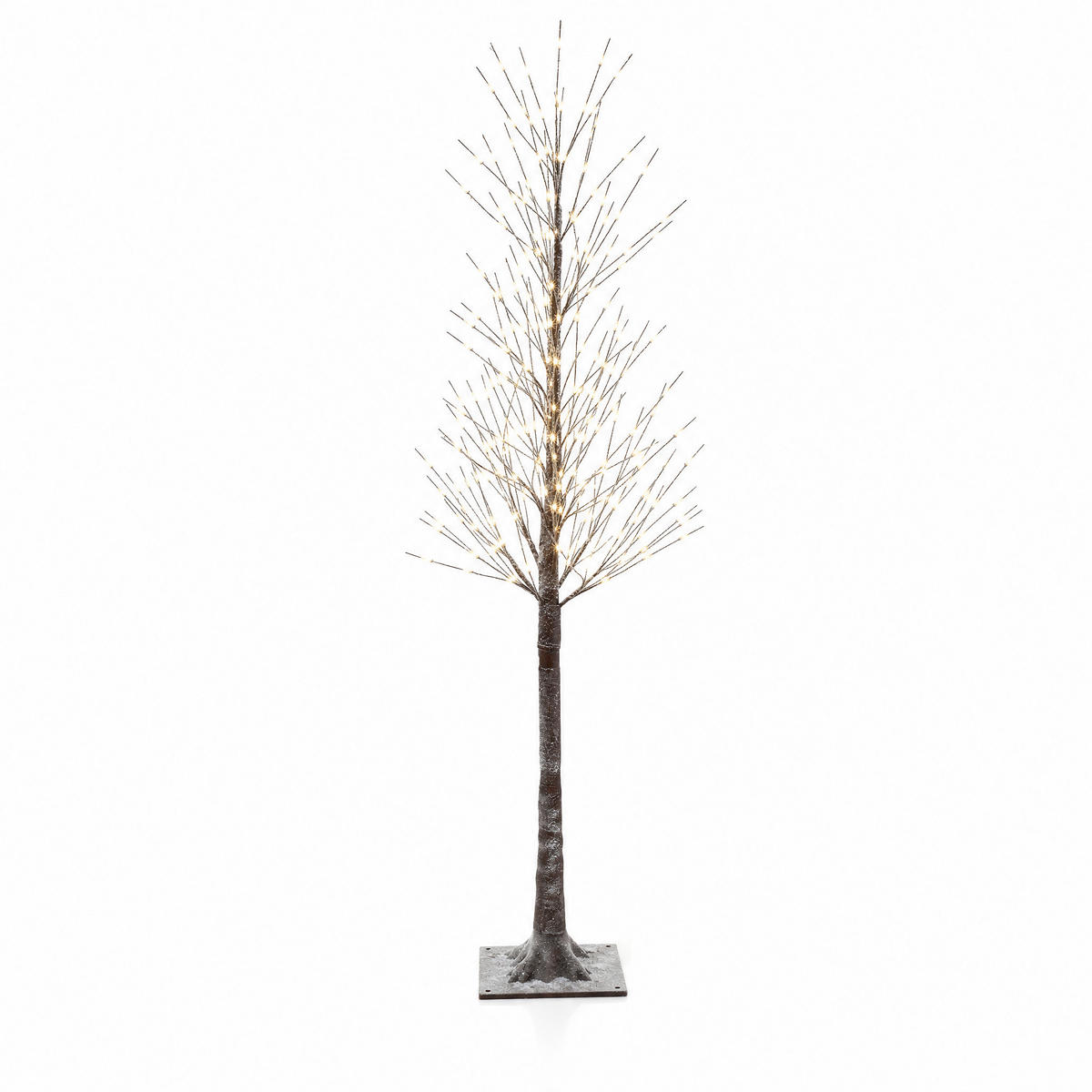 LED-BAUM 150 cm mit 240 neutralweißen LEDs und Schneeverzierung für Innen und Außen, 5 Meter Kabel - Weiß, Kunststoff (17/17/150cm) - Northpoint