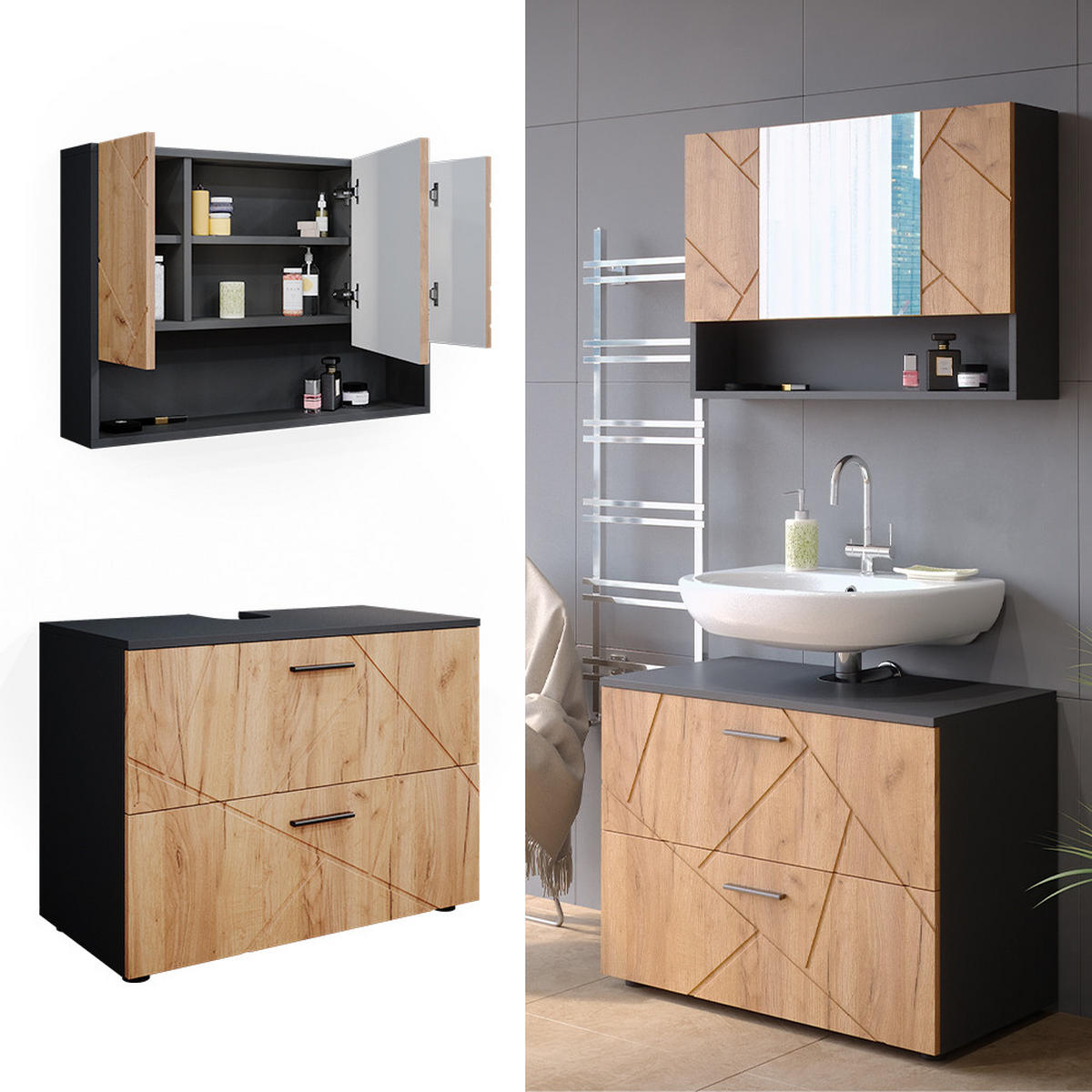 Honigeiche, Holzwerkstoff (80/58.6/41cm) - Vicco