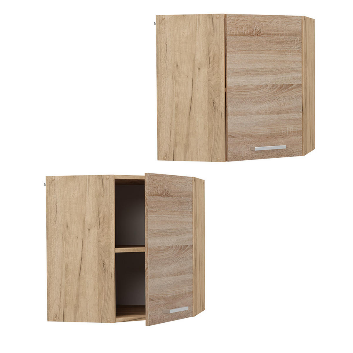 ROHOVÝ VĚŠÁK NA STĚNU R-Line Sonoma - medově dubová/Sonoma dub, kompozitní dřevo (57/60/34.1cm) - Vicco