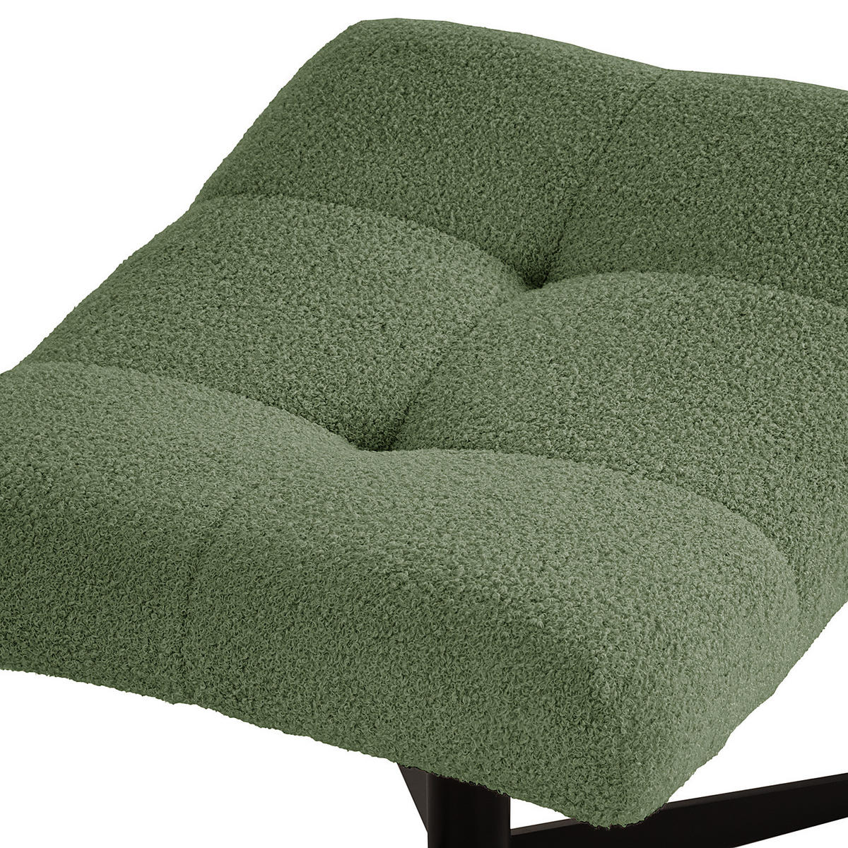 POLSTERHOCKER - Schwarz/Grün, Textil/Metall (67/47/50cm) - home24