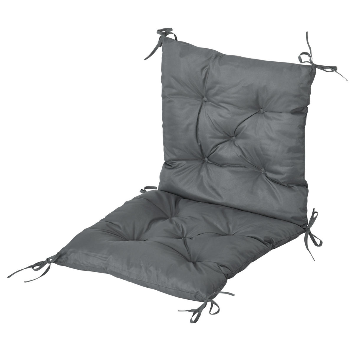 SITZKISSEN DE-17691 2er-Set mit Befestigungsbändern Grau - Grau, Textil (98/50/8cm) - ComfortXL