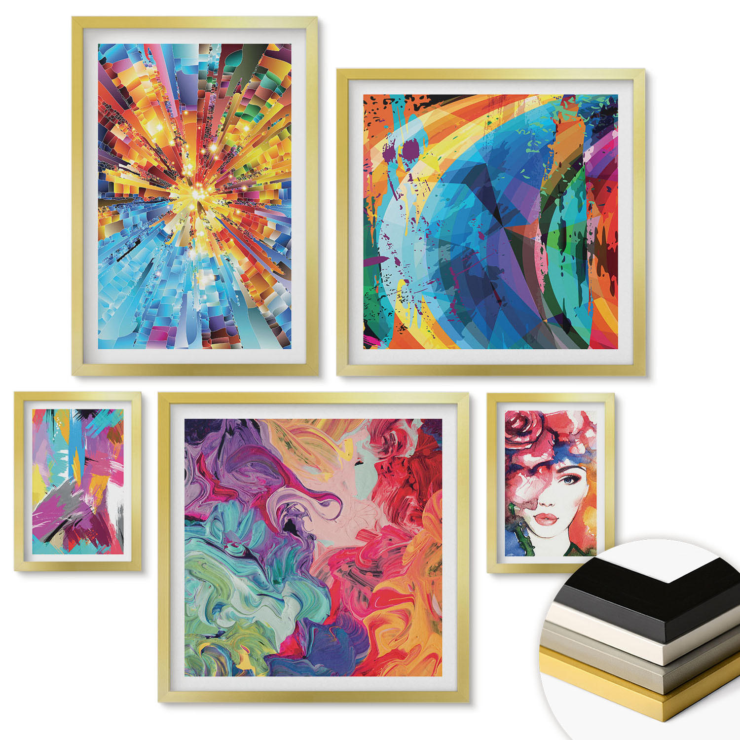 ArtPrintCave Wandbilder Gold 40x60 cm