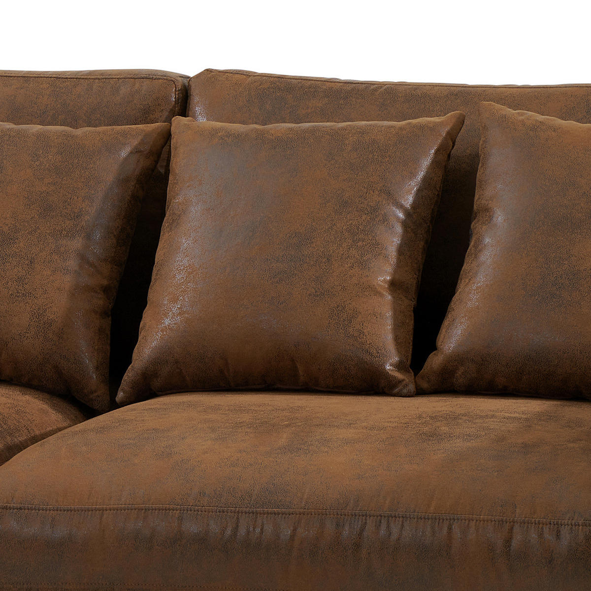 3-SITZER SOFA - Dunkelbraun, Textil (243/92/103cm) - home24