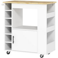 KÜCHENINSEL 83/40/83 cm Eiche aus Sperrholz mit Rollen - Weiß, Holzwerkstoff (40/83/83cm) - OKMYHOME