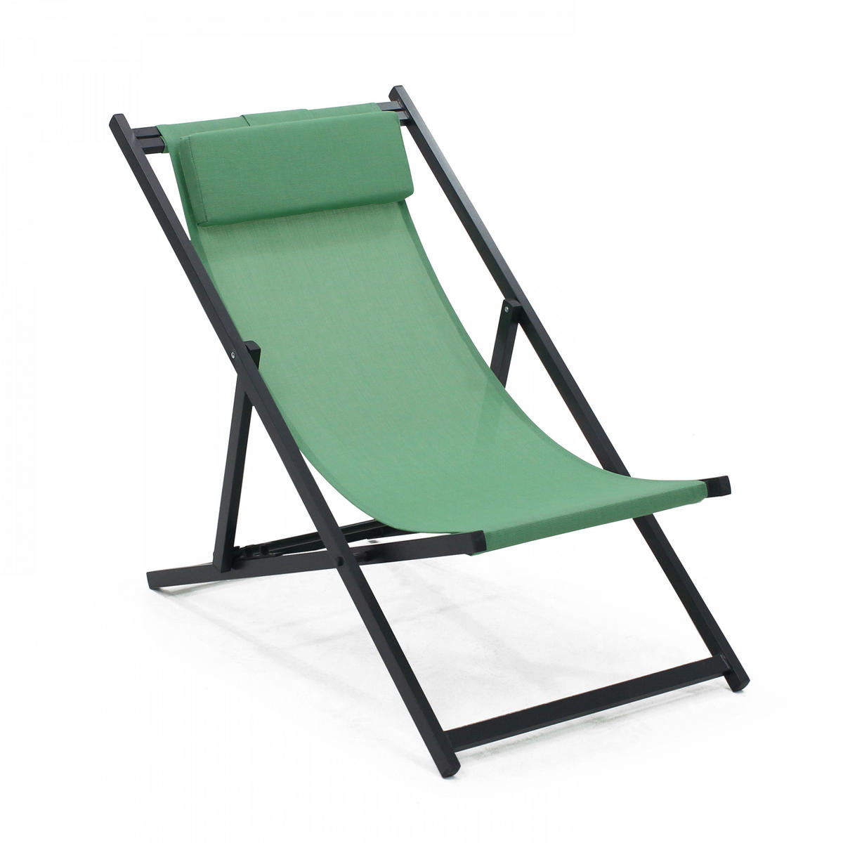 LIEGESTUHL 2-tlg., Grün - Grün, Metall (61/74/102cm) - Oviala