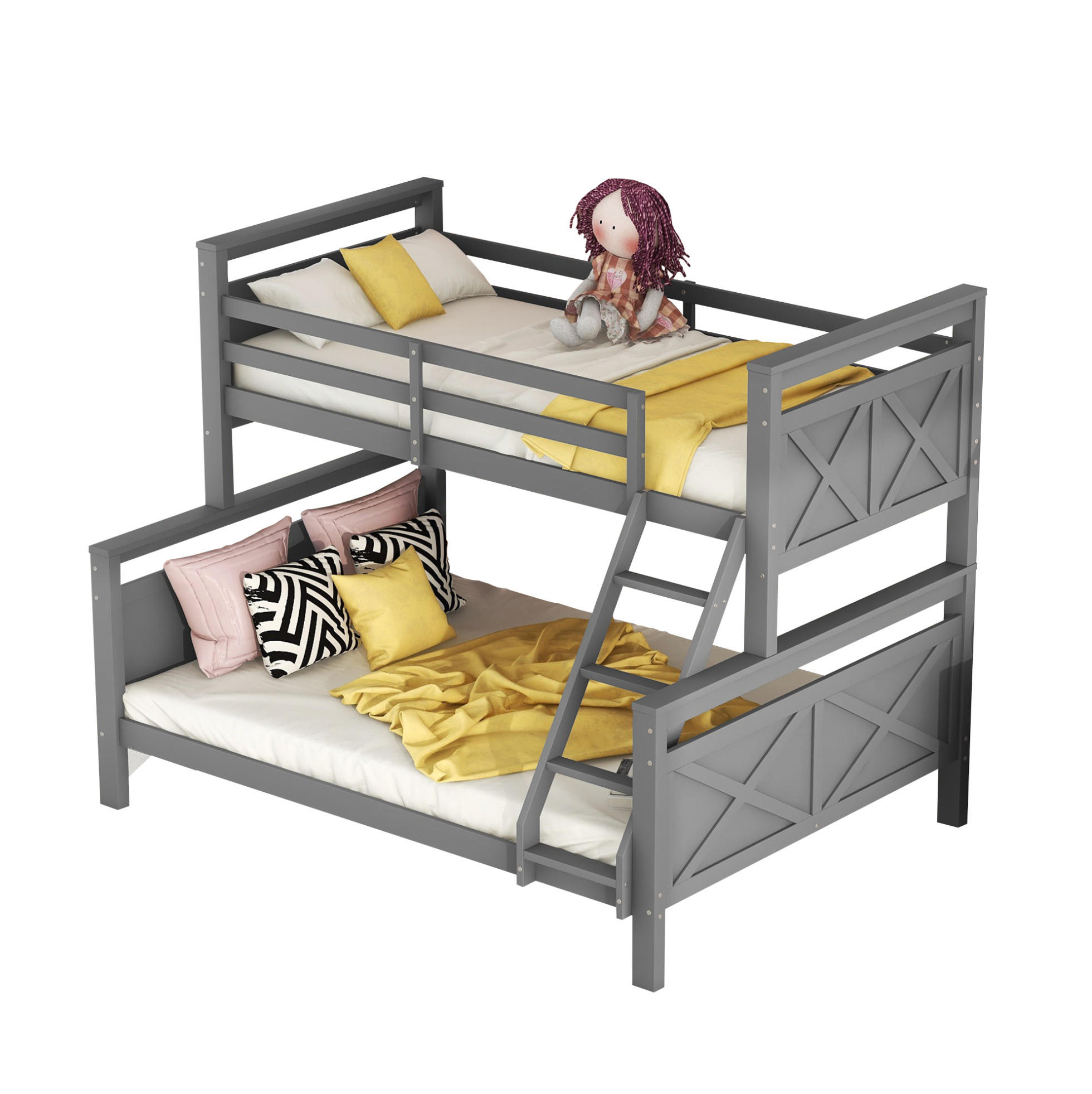 Okmyhome Etagenbett Grau 140x200 cm